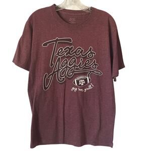 C Port Company Tee Shirt Womens Texas Aggies Gig Em Yall Football Size Medium